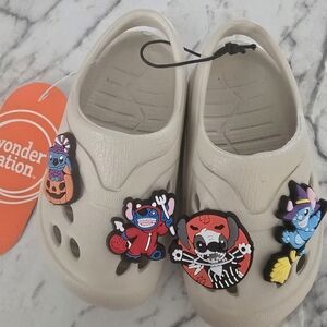 Wonder Nation Kids Sandals x Stitch Characters (Beige Croc-like)